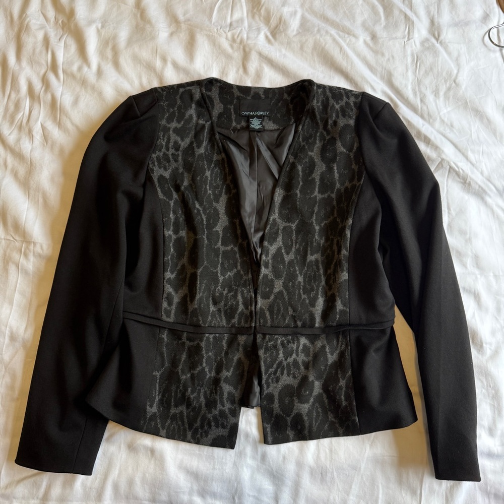 CYNTHIA ROWLEY Leopard Print Jacket SIZE L - Picture 5 of 11